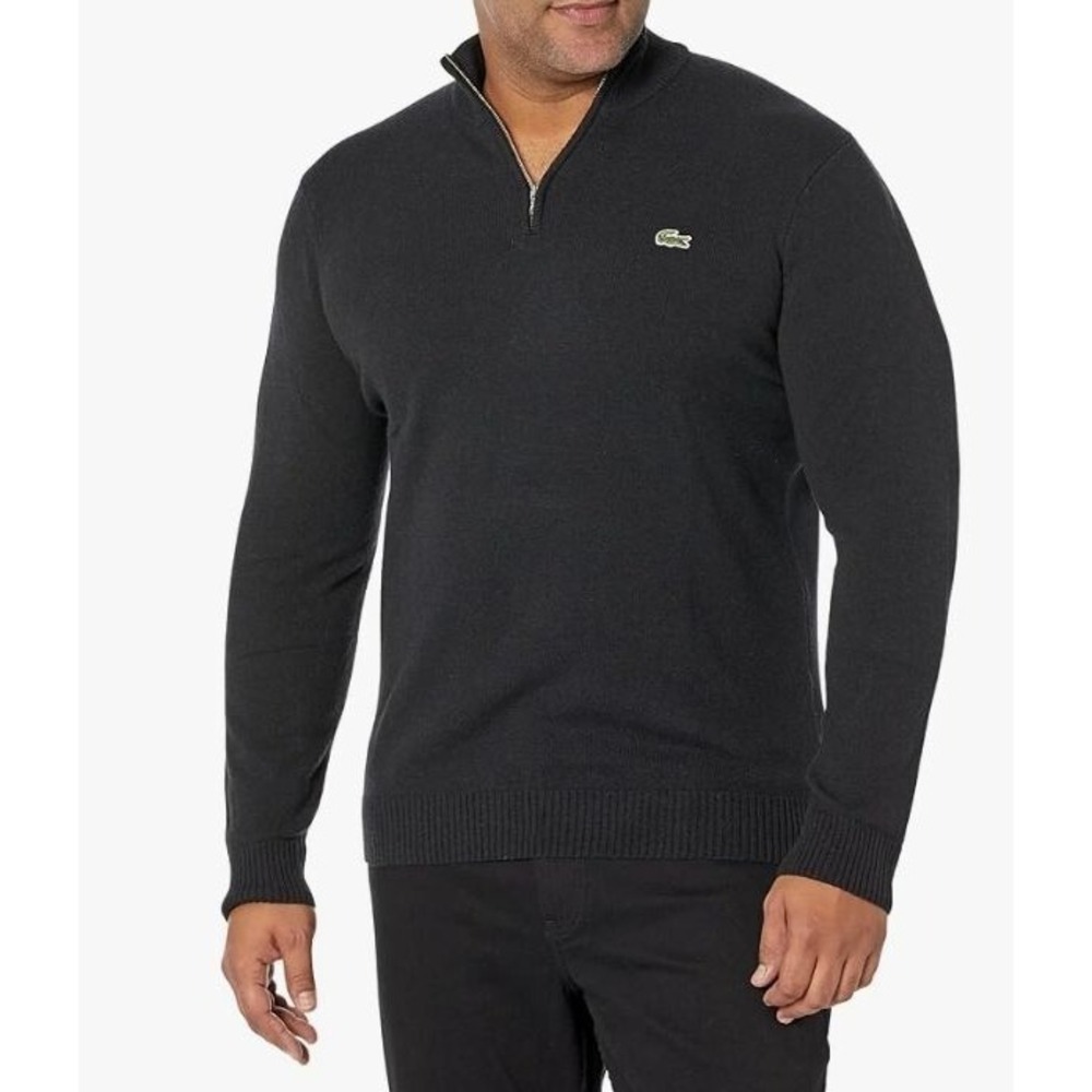 Lacoste Mens Grey Half-Zip‎ Sweater Size 7 Cotton Blend 2XL